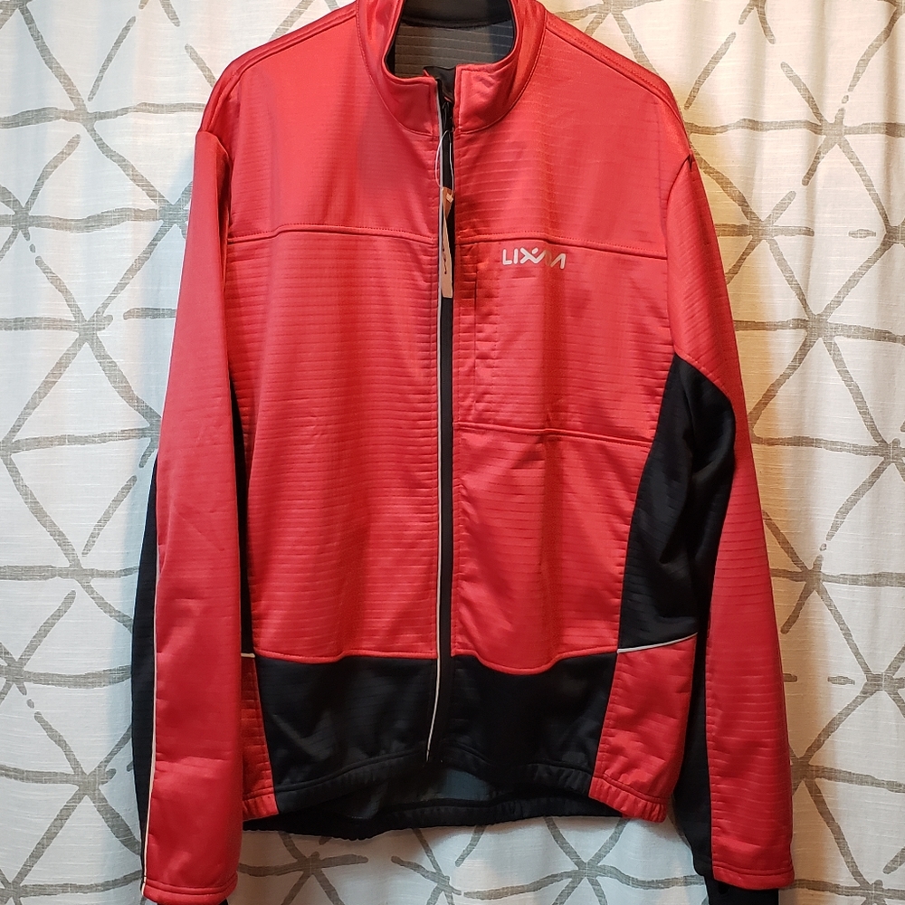 Mens red, black cycling jacket by Lixada